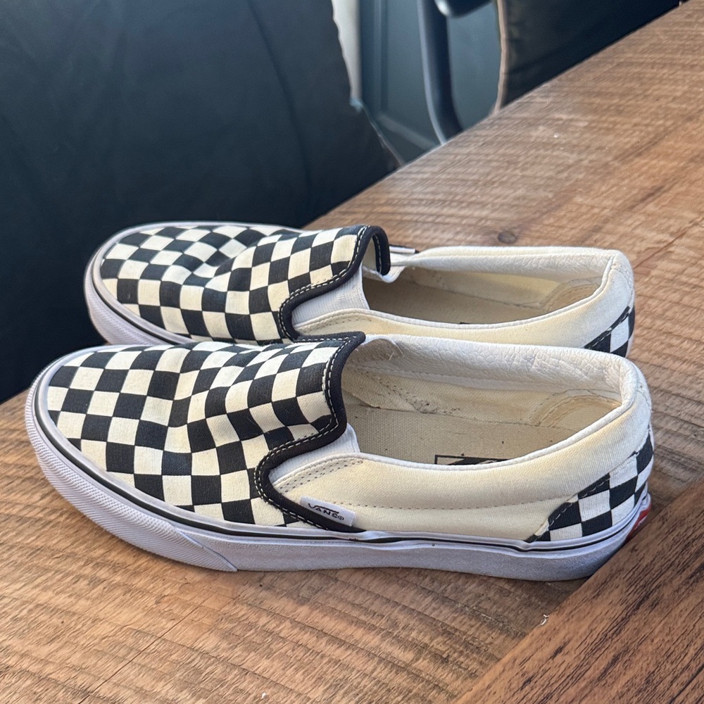 Vans Classic Black and White Checkered Slip-On Sneakers